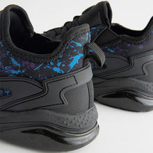 Load image into Gallery viewer, Black Splat Pull On Trainers
