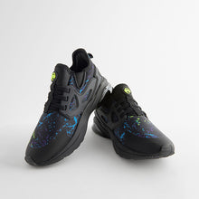 Load image into Gallery viewer, Black Splat Pull On Trainers

