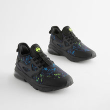 Load image into Gallery viewer, Black Splat Pull On Trainers
