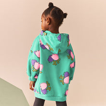 Load image into Gallery viewer, Green Hooded Sweat Dress (3mths-6yrs)
