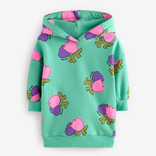 Load image into Gallery viewer, Green Hooded Sweat Dress (3mths-6yrs)
