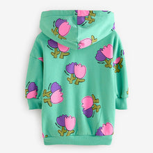 Load image into Gallery viewer, Green Hooded Sweat Dress (3mths-6yrs)
