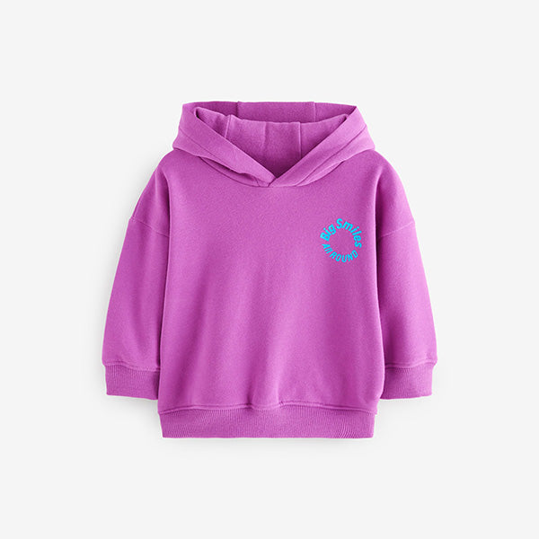 Purple Back Print Soft Touch Hoodie (3mths-7yrs)