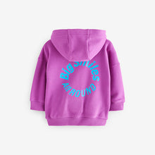 Load image into Gallery viewer, Purple Back Print Soft Touch Hoodie (3mths-7yrs)
