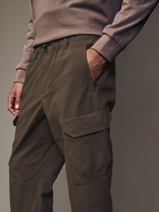 Chocolate Brown Regular Fit Ripstop Tech Cargo Trousers