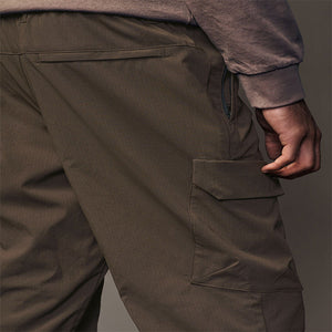 Chocolate Brown Regular Fit Ripstop Tech Cargo Trousers