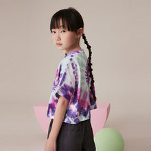 Load image into Gallery viewer, Purple Tie Dye Rolling Stones 100% Cotton T-Shirt (3-12yrs)

