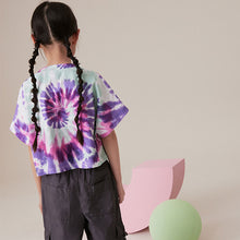Load image into Gallery viewer, Purple Tie Dye Rolling Stones 100% Cotton T-Shirt (3-12yrs)
