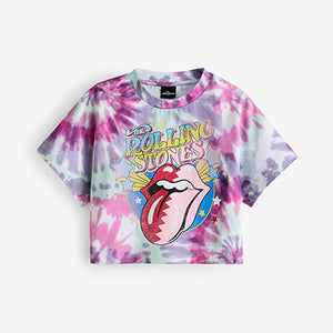 Purple Tie Dye Rolling Stones 100% Cotton T-Shirt (3-12yrs)