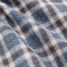 Load image into Gallery viewer, Navy Blue/Ecru White 100% Cotton Signature Brushed Flannel Check Long Sleeve Oxford Shirt
