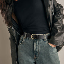 Load image into Gallery viewer, Black/Gold Regular Leather Belt
