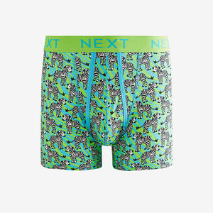Bright Orange/Green/Blue Animal Print Animal A-Front Boxers 4 Pack