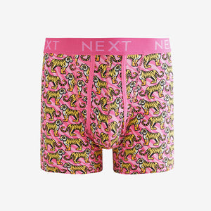 Bright Orange/Green/Blue Animal Print Animal A-Front Boxers 4 Pack