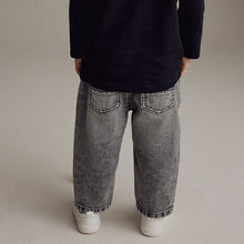 Load image into Gallery viewer, Grey Denim Loose Fit Pleat Front Jeans (3mths-6yrs)
