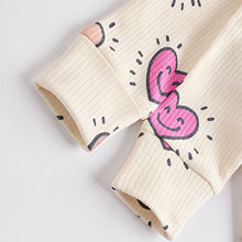 Load image into Gallery viewer, Pink Happy Heart Baby Two Way Zip Floral Print Sleepsuits 3 Pack (0mths-18mths)
