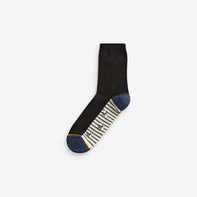 Load image into Gallery viewer, Blue/Ochre Bee Footbed Ankle Socks 5 Pack
