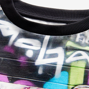 Black Graffiti Controller Short Sleeve All Over Print 100% Cotton