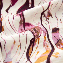 Load image into Gallery viewer, Ecru/Purple Swirl Print Long Sleeve Button Down Shirt
