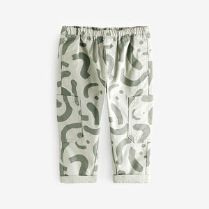 Green Print Side Pocket Pull On Trousers (3mths-6yrs)