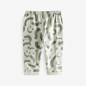Green Print Side Pocket Pull On Trousers (3mths-6yrs)
