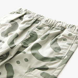 Green Print Side Pocket Pull On Trousers (3mths-6yrs)