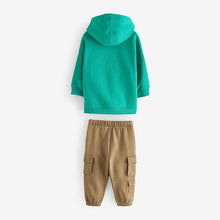 Load image into Gallery viewer, Green/Tan Utility Hoodie and Carpenter Joggers Set (3mths-6yrs)
