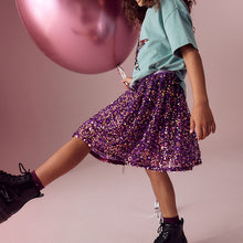 Load image into Gallery viewer, Purple Sequin Pull On Skirt (3-12yrs)
