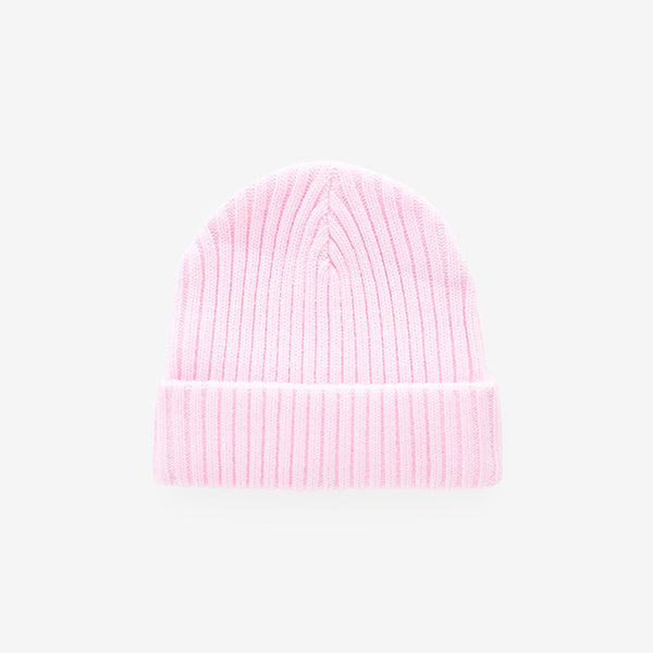 Pink Rib Beanie Hat (3-13yrs)