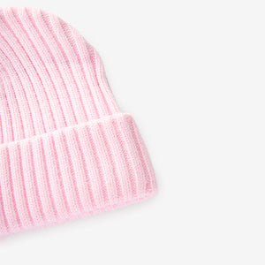 Pink Rib Beanie Hat (3-13yrs)