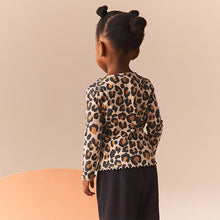 Load image into Gallery viewer, Animal Leopard Print T-Shirt Cotton Rich Long Sleeve Rib T-Shirt (3mths-6yrs)
