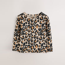 Load image into Gallery viewer, Animal Leopard Print T-Shirt Cotton Rich Long Sleeve Rib T-Shirt (3mths-6yrs)
