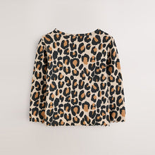 Load image into Gallery viewer, Animal Leopard Print T-Shirt Cotton Rich Long Sleeve Rib T-Shirt (3mths-6yrs)

