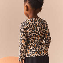 Load image into Gallery viewer, Animal Leopard Print T-Shirt Cotton Rich Long Sleeve Rib T-Shirt (3mths-6yrs)
