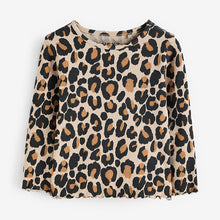 Load image into Gallery viewer, Animal Leopard Print T-Shirt Cotton Rich Long Sleeve Rib T-Shirt (3mths-6yrs)

