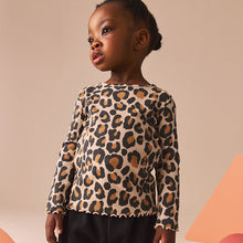 Load image into Gallery viewer, Animal Leopard Print T-Shirt Cotton Rich Long Sleeve Rib T-Shirt (3mths-6yrs)
