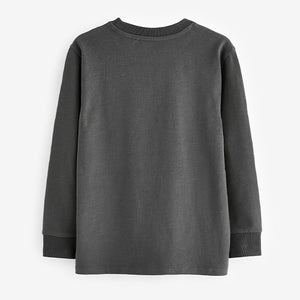 Charcoal Grey Long Sleeve Cosy T-Shirt (3-12yrs)