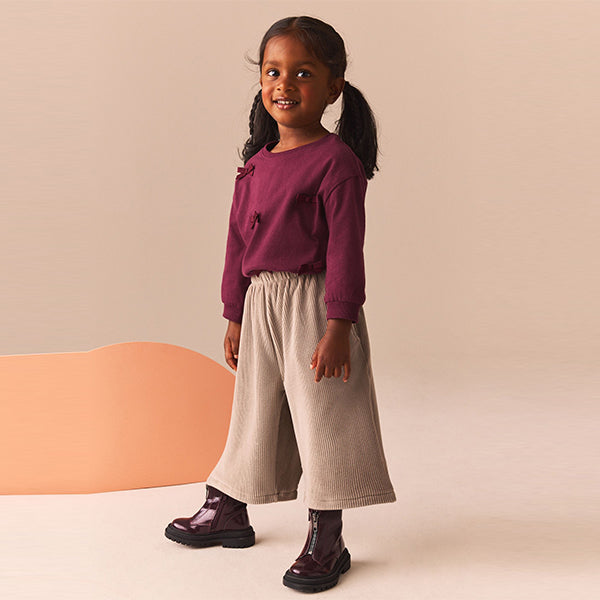 Neutral Wide Corduroy Trousers (3mths-6yrs)