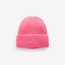Load image into Gallery viewer, Bright Pink Chunky Rib Beanie Hat (1-10yrs)
