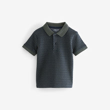 Load image into Gallery viewer, Charcoal Grey Short Sleeve Textured Polo Shirt (3mths-6yrs)
