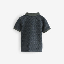 Load image into Gallery viewer, Charcoal Grey Short Sleeve Textured Polo Shirt (3mths-6yrs)
