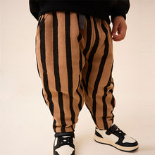Load image into Gallery viewer, Brown/Black 100% Cotton Stripe Jersey Joggers (3mths-6yrs)
