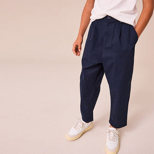 Navy Tapered Smart Trousers