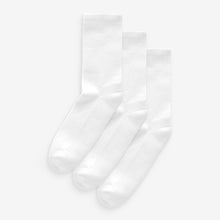 Load image into Gallery viewer, White Cushion Sole Ribbed Sport Ankle Socks 3 Pack With Arch Support
