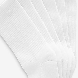White Cushion Sole Ribbed Sport Ankle Socks 3 Pack With Arch Support