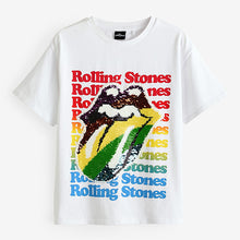 Load image into Gallery viewer, Ecru White Oversized Rolling Stones 100% Cotton T-Shirt (3-12yrs)
