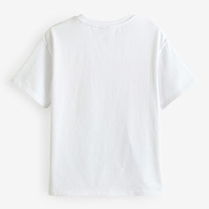 Ecru White Oversized Rolling Stones 100% Cotton T-Shirt (3-12yrs)