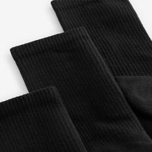 Load image into Gallery viewer, Black Cushion Sole Ribbed Sport Ankle With Arch Support Socks 3 Pack
