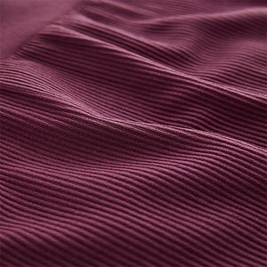 Wine Red Ribbed Seamless High Waist Leggings