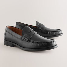 Load image into Gallery viewer, Black Standard Fit Penny Loafers
