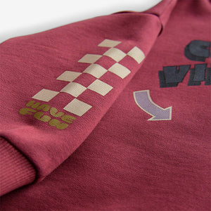 Burgundy Red Backprint 100% Cotton Sweatshirt and Joggers Set